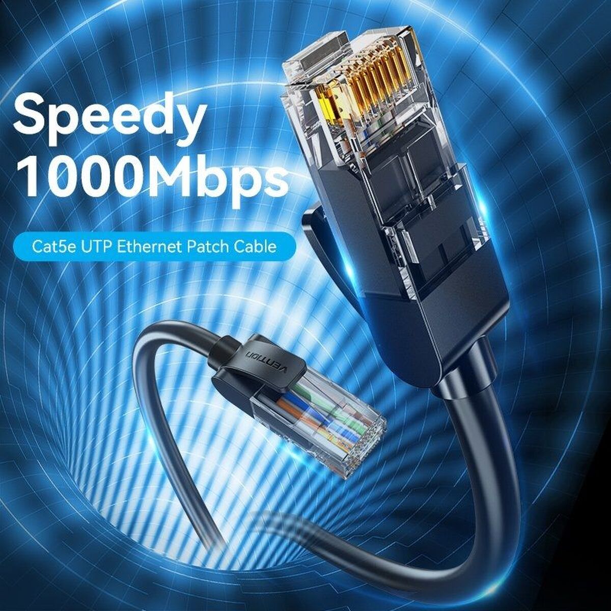 UTP Category 5e Rigid Network Cable Vention IABBN Black 15 m-1