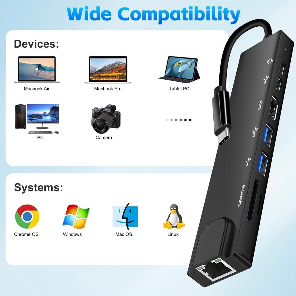 USB C-hub met Ethernet-adapter