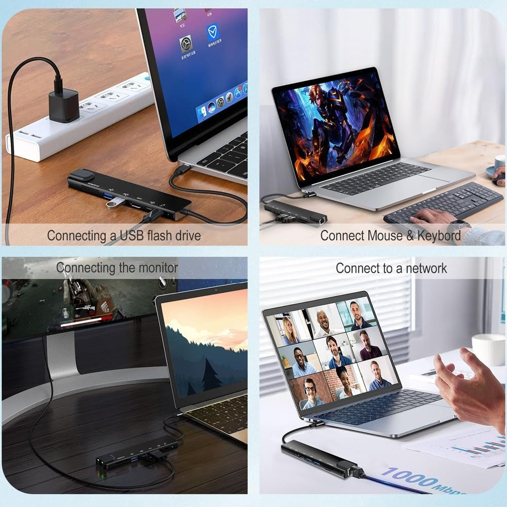 USB C-hub met Ethernet-adapter